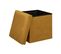 Pouf Pliant Et Coffre De Rangement En Tissu Jaune Moutarde 38 X 38 Cm