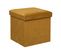 Pouf Pliant Et Coffre De Rangement En Tissu Jaune Moutarde 38 X 38 Cm