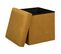 Pouf Pliant Et Coffre De Rangement En Tissu Jaune Moutarde 38 X 38 Cm