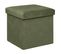 Pouf Pliant Et Coffre De Rangement En Tissu Vert Kaki 38 X 38 Cm