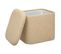 Lot De 2 Poufs Coffres De Rangement En Tissu à Bouclettes Beige Et Blanc Ivoire