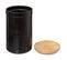 Boîte à Farine En Céramique Noire Et Couvercle En Bambou
