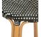 Tabouret De Bar En Rotin Et Assise Bicolore Noir et Blanc H 66 Cm