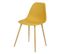 Chaise De Table Assise Jaune Ocre Et Pieds En Fer Façon Chêne