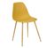 Chaise De Table Assise Jaune Ocre Et Pieds En Fer Façon Chêne