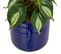 Plante Verte Artificielle Dans Pot En Céramique Bleu Navy H 30 Cm