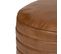 Pouf Rond  En Cuir Marron D 40 X H 45 Cm