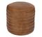 Pouf Rond  En Cuir Marron D 40 X H 45 Cm