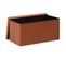 2 En 1 Pouf Pliant Double Et Coffre De Rangement Velours Ambre  76 X H 38 Cm