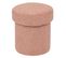 Pouf En Tissu Texturé Terracotta D. 37 X H. 40 Cm