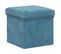 2 En 1 Pouf Pliant Et Coffre De Rangement Bleu 40 X 39 Cm