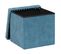 2 En 1 Pouf Pliant Et Coffre De Rangement Bleu 40 X 39 Cm