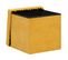 2 En 1 Pouf Pliant Et Coffre De Rangement Jaune Ocre 40 X 39 Cm