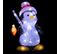 Déco Lumineuse Pingouin Pêcheur 30 LED Blanc Froid  H 25 Cm