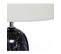 Lampe Cylindre En Céramique Noire Et Blanche H 48 Cm