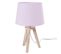 Lampe De Chevet En Bois Sur 3 Pieds - H. 30,5 Cm  - Rose