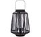 Lanterne Photophore En Rotin Noir Bougeoir En Verre D 23,5 X H 35 Cm