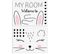 Lot De 2 Stickers Kids "lapin" 50x70cm Noir