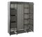 Armoire En Tissu Avec Penderie, Étagères Et Boites De Rangement - Gris Anthracite