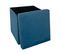 2 En 1 Pouf Pliant Et Coffre De Rangement Velours Bleu 38 X 38 Cm