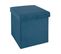 2 En 1 Pouf Pliant Et Coffre De Rangement Velours Bleu 38 X 38 Cm