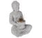 Photophore En Ciment "bouddha Assis" 40cm Gris