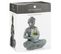 Photophore En Ciment "bouddha Assis" 40cm Gris