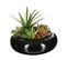 Composition De Plantes Arificielles Vase En Céramique Noire D 20 Cm