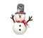 Déco De Noël Bonhomme De Neige Chapeau Gris Et Écharpe Rouge H 34 Cm