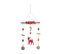 Déco De Noël Suspension En Bois Avec Biche Rouge Et Argent Pailleté H 38 Cm