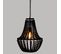 Luminaire Suspension Perles Noires En Bois D 38.5 Cm