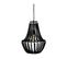 Luminaire Suspension Perles Noires En Bois D 38.5 Cm