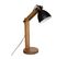 Lampe à Poser Pied En Bois Et Abat-jour En Métal Noir H 56 Cm