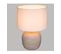 Lampe à Poser En Céramique Beige Et Abat Jour Blanc H 39.5 Cm