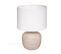 Lampe à Poser En Céramique Beige Et Abat Jour Blanc H 39.5 Cm