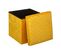 2 En 1 Pouf Et Coffre De Rangement En Velours Ocre 38 X 38 Cm