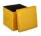 2 En 1 Pouf Et Coffre De Rangement En Velours Ocre 38 X 38 Cm