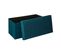 2 En 1 Pouf Pliant Double Et Coffre De Rangement En Velours Bleu Canard 76 X 38 Cm