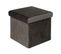 2 En 1 Pouf Et Coffre De Rangement En Velours Gris 31 X 31 Cm