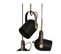 Luminaire Suspension 3 Lampes En Métal Noir et Doré H 83 Cm