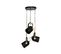 Luminaire Suspension 3 Lampes En Métal Noir et Doré H 83 Cm