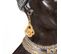 Objet Décoratif Statuette Tête Femme Africaine H 28 Cm