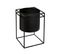 Lot De 2 Pots De Fleurs Noirs Avec Supports En Métal