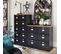 Commode 6 Tiroirs  Avec Clapet Ivan - H. 82 Cm - Noir