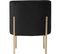 Tabouret Velours Noir Et Pied En Métal H 40 Cm