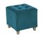 Tabouret Pouf En Velours H 35 Cm Coloris Bleu Canard