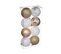 Déco De Sapin Lot De 8 Boules De Noël D 7 Cm - Or Et Blanc