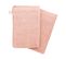 Lot De 2 Gants De Toilette En Coton Rose Tissu Éponge 15 X 21 Cm