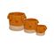 Lot De 3 Paniers Gypsy Pompon Orange