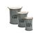 Lot De 3 Coffres Bidon En Métal Gris Alu Loft Rétro Factory